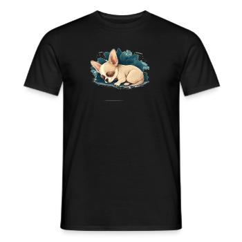 Chihuahua | Schlaf Nacht Pyjama Sonntag Niedlich - Männer T-Shirt - Schwarz - Vorne - AI Model Male 178 light (178cm)