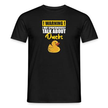 I May Spontaneously Talk About Rubber Ducks Duckli - Men's T-Shirt - black - Front - AI Model Male 178 light (178cm)