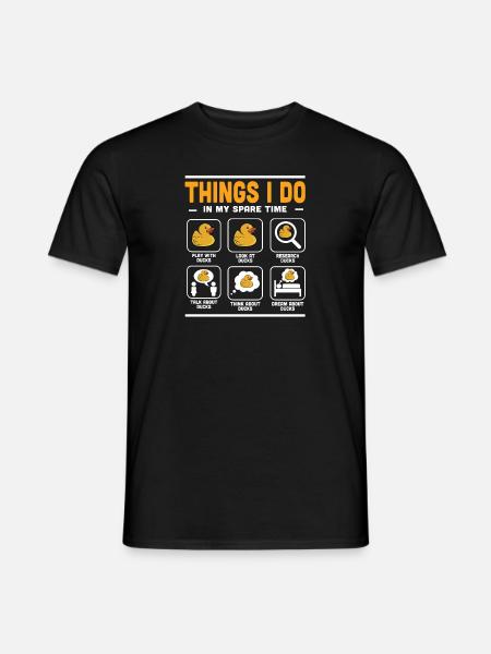 Rubber Duck Duckling Funny Things I Do In My Spare - Mænd T-shirt - sort