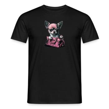 Pink Chihuahua | Rosa Handtasche Welpe Girlie - Männer T-Shirt - Schwarz - Vorne - AI Model Male 178 light (178cm)