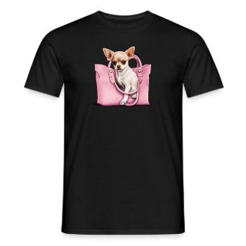 Pink Chihuahua | Rosa Handtasche Welpe Girlie - Männer T-Shirt - Schwarz - Vorne - AI Model Male 178 light (178cm)