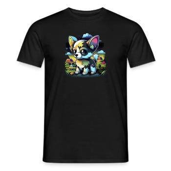 Chihuahua | Jeu Vidéo Amusant Gamer Comic Chien - T-shirt homme - noir - Devant - AI Model Male 178 light (178cm)