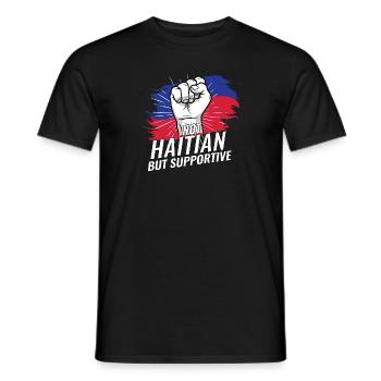 Pas haïtien mais soutient Haïti Pays drapeau - T-shirt homme - noir - Devant - AI Model Male 178 light (178cm)
