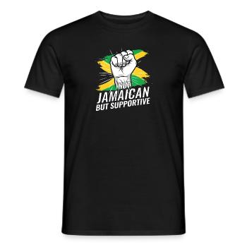 Pas jamaïcain mais favorable Jamaïque pays drapeau - T-shirt homme - noir - Devant - AI Model Male 178 light (178cm)