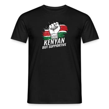 Pas kenyan mais favorable Kenya Flag Country - T-shirt homme - noir - Devant - AI Model Male 178 light (178cm)