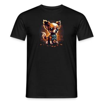 Chihuahua | Jeu Vidéo Amusant Gamer Comic Chien - T-shirt homme - noir - Devant - AI Model Male 178 light (178cm)