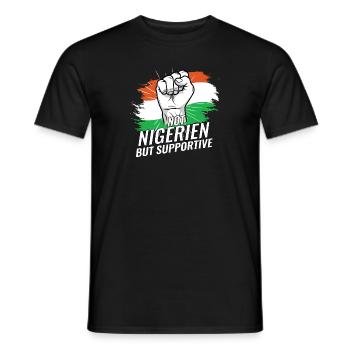 Not Nigeria But Supportive Niger Flag Country - Men's T-Shirt - black - Front - AI Model Male 178 light (178cm)