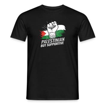 Pas palestinien mais un drapeau palestinien de soutien - T-shirt homme - noir - Devant - AI Model Male 178 light (178cm)