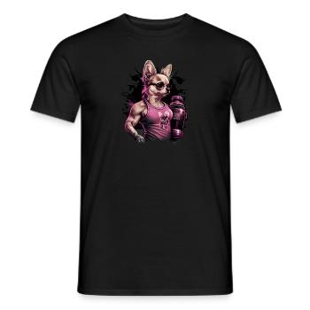 Pink Chihuahua | Fitness Rosa Fitnessstudio Sport - Männer T-Shirt - Schwarz - Vorne - AI Model Male 178 light (178cm)