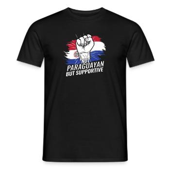 Pas le drapeau paraguayen mais le drapeau du Paraguay - T-shirt homme - noir - Devant - AI Model Male 178 light (178cm)