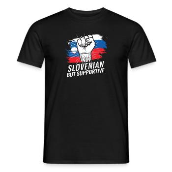 Pas slovène mais favorable au drapeau slovène - T-shirt homme - noir - Devant - AI Model Male 178 light (178cm)