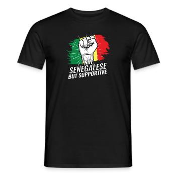 Not Senegalese But Supportive Senegal Flag - Men's T-Shirt - black - Front - AI Model Male 178 light (178cm)