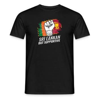 Not Sri Lankan But Supportive Sri Lanka Flag - Men's T-Shirt - black - Front - AI Model Male 178 light (178cm)