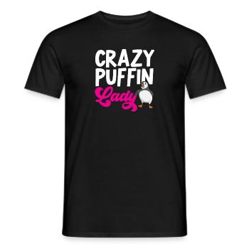 puffin puffin auke birds Lunde - Men's T-Shirt - black - Front - AI Model Male 178 light (178cm)