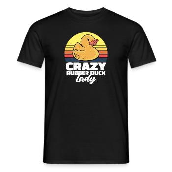 Retro Crazy Rubber Duck Lady Women Duckling Vintag - Männer T-Shirt - Schwarz - Vorne - AI Model Male 178 light (178cm)