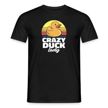 Vintage Women Duckling Retro Crazy Rubber Duck Lad - Men's T-Shirt - black - Front - AI Model Male 178 light (178cm)