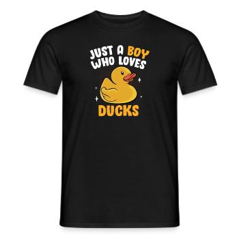 Just A Boy Who Loves Rubber Ducks Duckling Funny D - Men's T-Shirt - black - Front - AI Model Male 178 light (178cm)