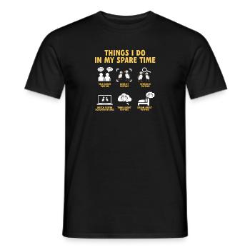 puffin puffin auke birds Lunde - Men's T-Shirt - black - Front - AI Model Male 178 light (178cm)