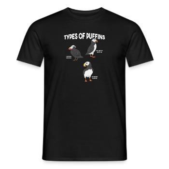 puffin puffin auke birds Lunde - Men's T-Shirt - black - Front - AI Model Male 178 light (178cm)