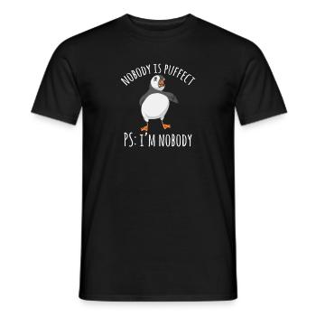 puffin puffin auke birds Lunde - Men's T-Shirt - black - Front - AI Model Male 178 light (178cm)