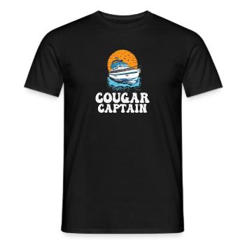 Cougar Capitaine Drôle de propriétaire de bateau Lake Life Pontoon - T-shirt homme - noir - Devant - AI Model Male 178 light (178cm)