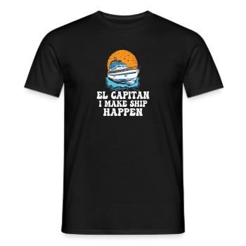 El Capitan Je fais du pontonnage un navire - T-shirt homme - noir - Devant - AI Model Male 178 light (178cm)