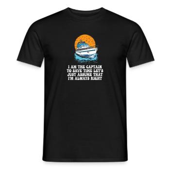 Je suis le capitaine pour gagner du temps, supposons simplement - T-shirt homme - noir - Devant - AI Model Male 178 light (178cm)