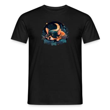 Chihuahua | Schlaf Nacht Pyjama Sonntag Niedlich - Männer T-Shirt - Schwarz - Vorne - AI Model Male 178 light (178cm)
