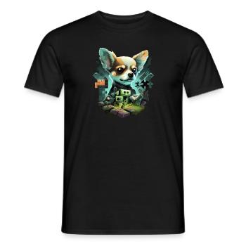 Chihuahua | Jeu Vidéo Amusant Gamer Comic Chien - T-shirt homme - noir - Devant - AI Model Male 178 light (178cm)