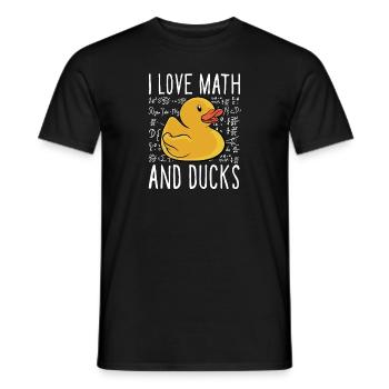Kids School Duckie Duckling I Love Math And Rubber - Men's T-Shirt - black - Front - AI Model Male 178 light (178cm)