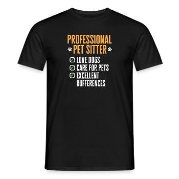 Pet Sitting Cat Dog Pet Sitter - Men's T-Shirt - black - Front - AI Model Male 178 light (178cm)