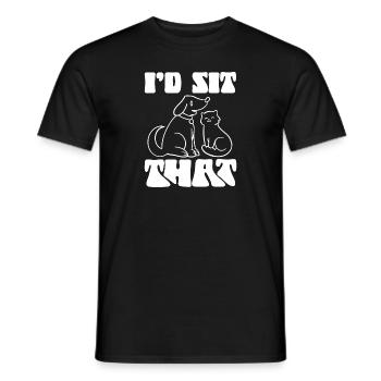Pet Sitting Cat Dog Pet Sitter - Men's T-Shirt - black - Front - AI Model Male 178 light (178cm)