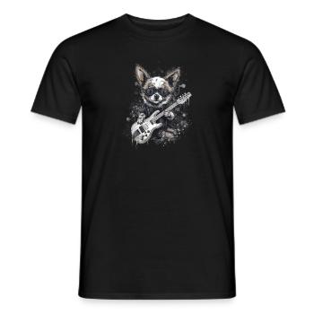Chihuahua | Ukulele Guitar Hawaii Aloha Violine - Men's T-Shirt - black - Front - AI Model Male 178 light (178cm)