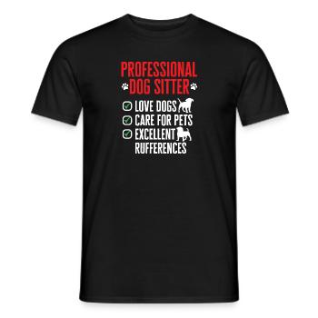 Pet Sitting Cat Dog Pet Sitter - Men's T-Shirt - black - Front - AI Model Male 178 light (178cm)