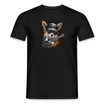 Chihuahua | Ukulele Guitar Hawaii Aloha Violine - Men's T-Shirt - black - Front - AI Model Male 178 light (178cm)