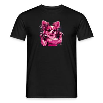 Pink Chihuahua | Fitness Rosa Fitnessstudio Sport - Männer T-Shirt - Schwarz - Vorne - AI Model Male 178 light (178cm)