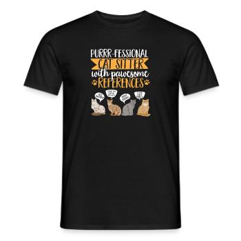 Pet Sitting Cat Dog Pet Sitter - Men's T-Shirt - black - Front - AI Model Male 178 light (178cm)