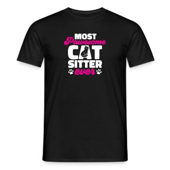 Pet Sitting Cat Dog Pet Sitter - T-shirt homme - noir - Devant - AI Model Male 178 light (178cm)
