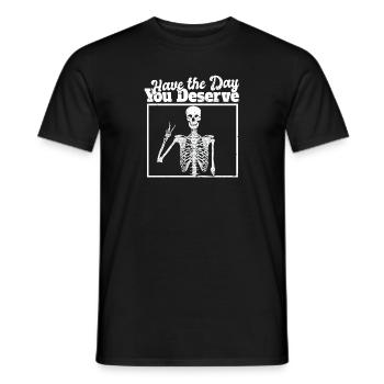 Ayez le jour où vous méritez la paix des mains squelettes - T-shirt homme - noir - Devant - AI Model Male 178 light (178cm)