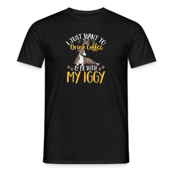 Lévrier italien Greyhound Chiens - T-shirt homme - noir - Devant - AI Model Male 178 light (178cm)
