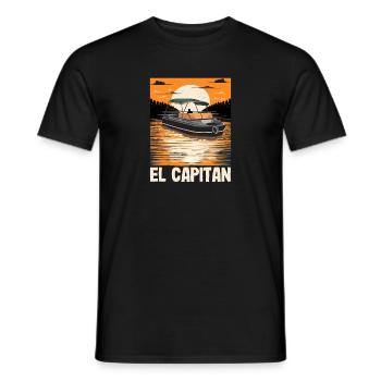 El Capitan Pontooning Propriétaire de bateau à moteur Lake Life - T-shirt homme - noir - Devant - AI Model Male 178 light (178cm)