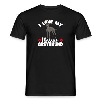 Lévrier italien Greyhound Chiens - T-shirt homme - noir - Devant - AI Model Male 178 light (178cm)