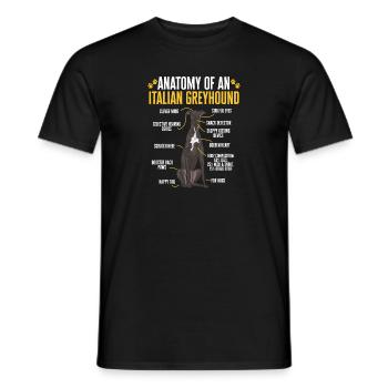 Lévrier italien Greyhound Chiens - T-shirt homme - noir - Devant - AI Model Male 178 light (178cm)