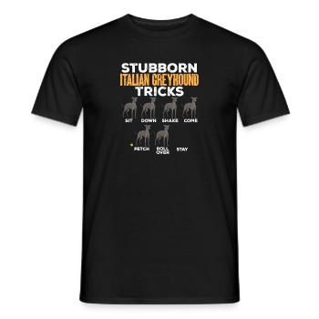 Italian Greyhound Greyhound Dogs - Men's T-Shirt - black - Front - AI Model Male 178 light (178cm)