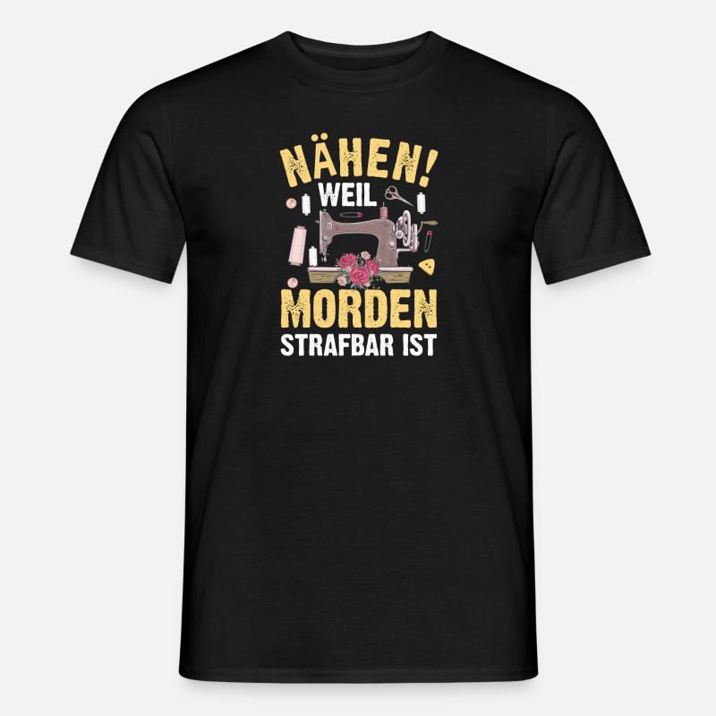 Nähen Nähmaschine Geschenkidee - Männer T-Shirt - Schwarz