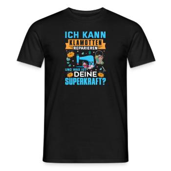 Klamotten reparieren Nähen Geschenkidee - Männer T-Shirt - Schwarz - Vorne - AI Model Male 178 light (178cm)