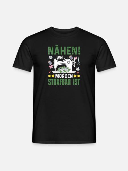 Nähen Strafbar Nähmaschine Geschenkidee - Männer T-Shirt - Schwarz