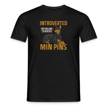 Miniature Pinscher Rehpinscher Min Pin Dog - Men's T-Shirt - black - Front - AI Model Male 178 light (178cm)