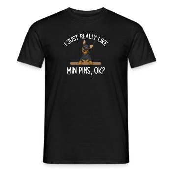 Miniature Pinscher Rehpinscher Min Pin Dog - Men's T-Shirt - black - Front - AI Model Male 178 light (178cm)
