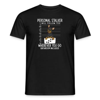 Miniature Pinscher Rehpinscher Min Pin Dog - T-shirt homme - noir - Devant - AI Model Male 178 light (178cm)